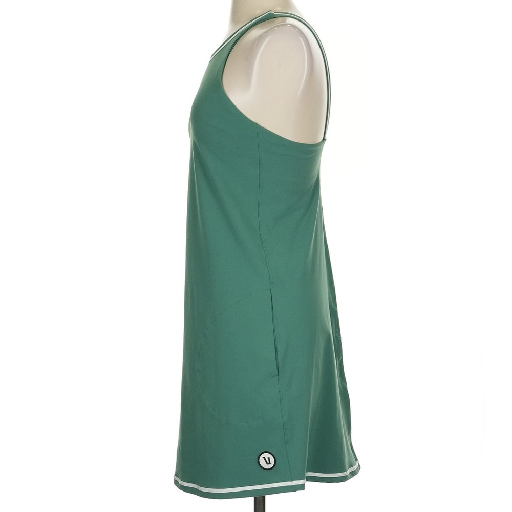 Vuori Teal Green Racerback Mini Dress with White Trim - Picture 6 of 12